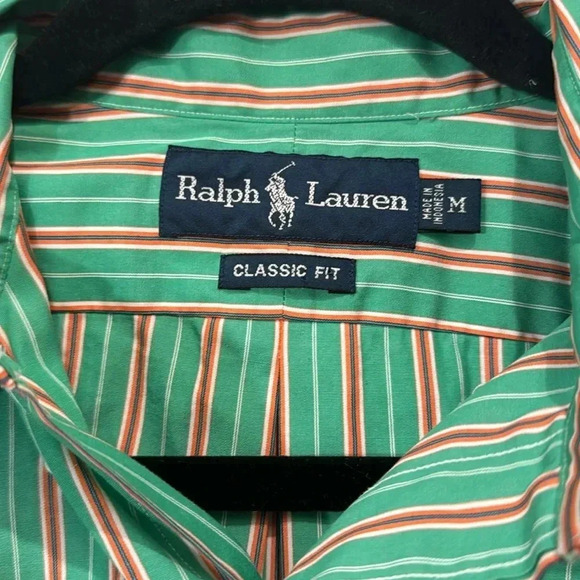 Ralph Lauren Men’s Short Sleeve Striped Button Down size M - Picture 8 of 11